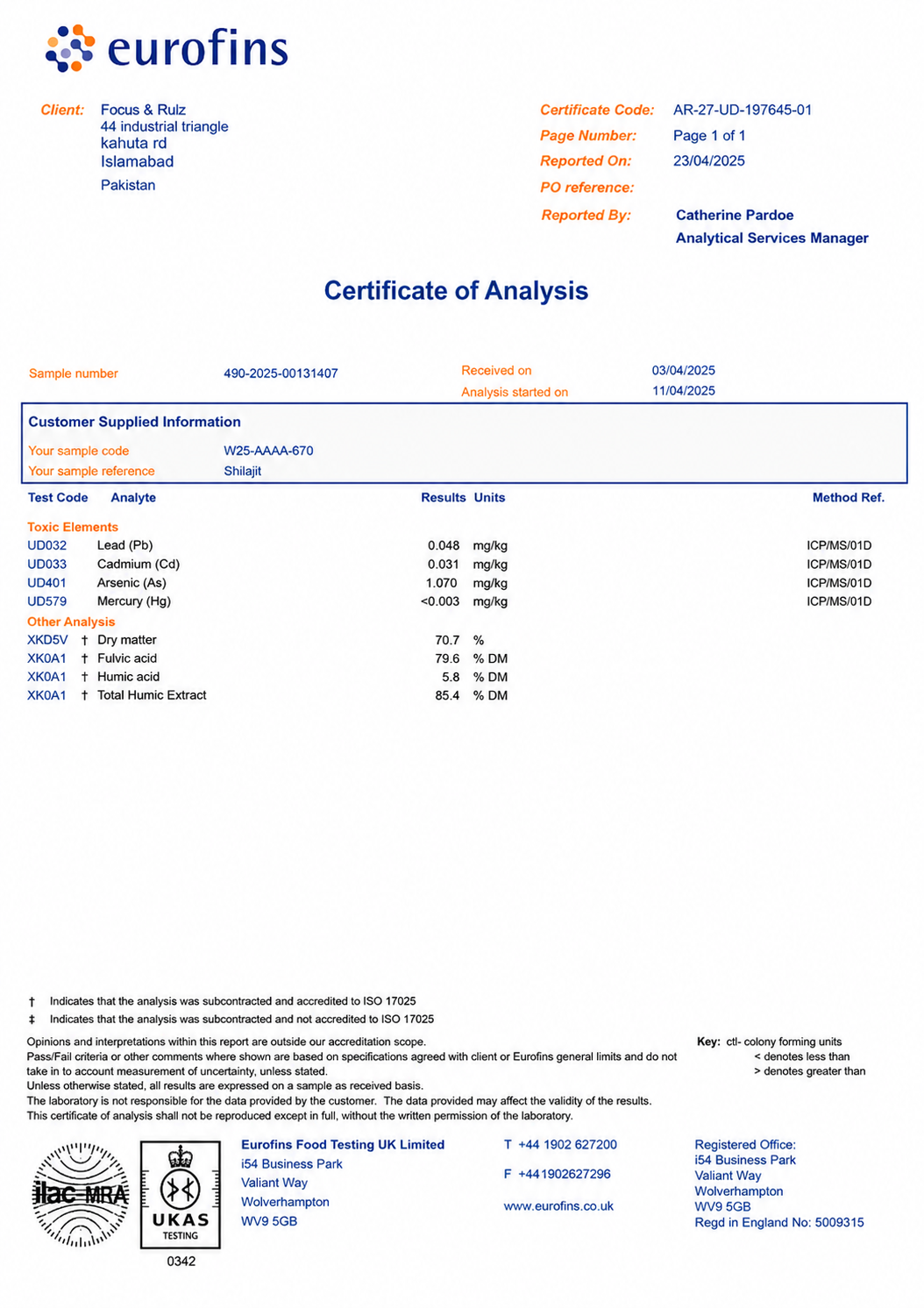 View the Full Eurofins Report