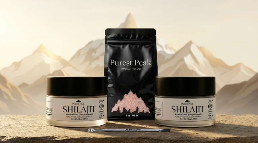 Two jars of Purest Peak Shilajit with free Pink Salt
